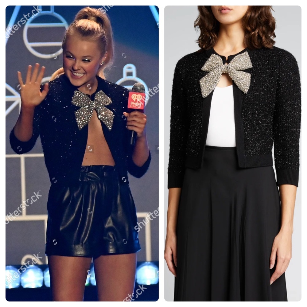 ALICE + OLIVIA Akira Embellished Bow Cardigan